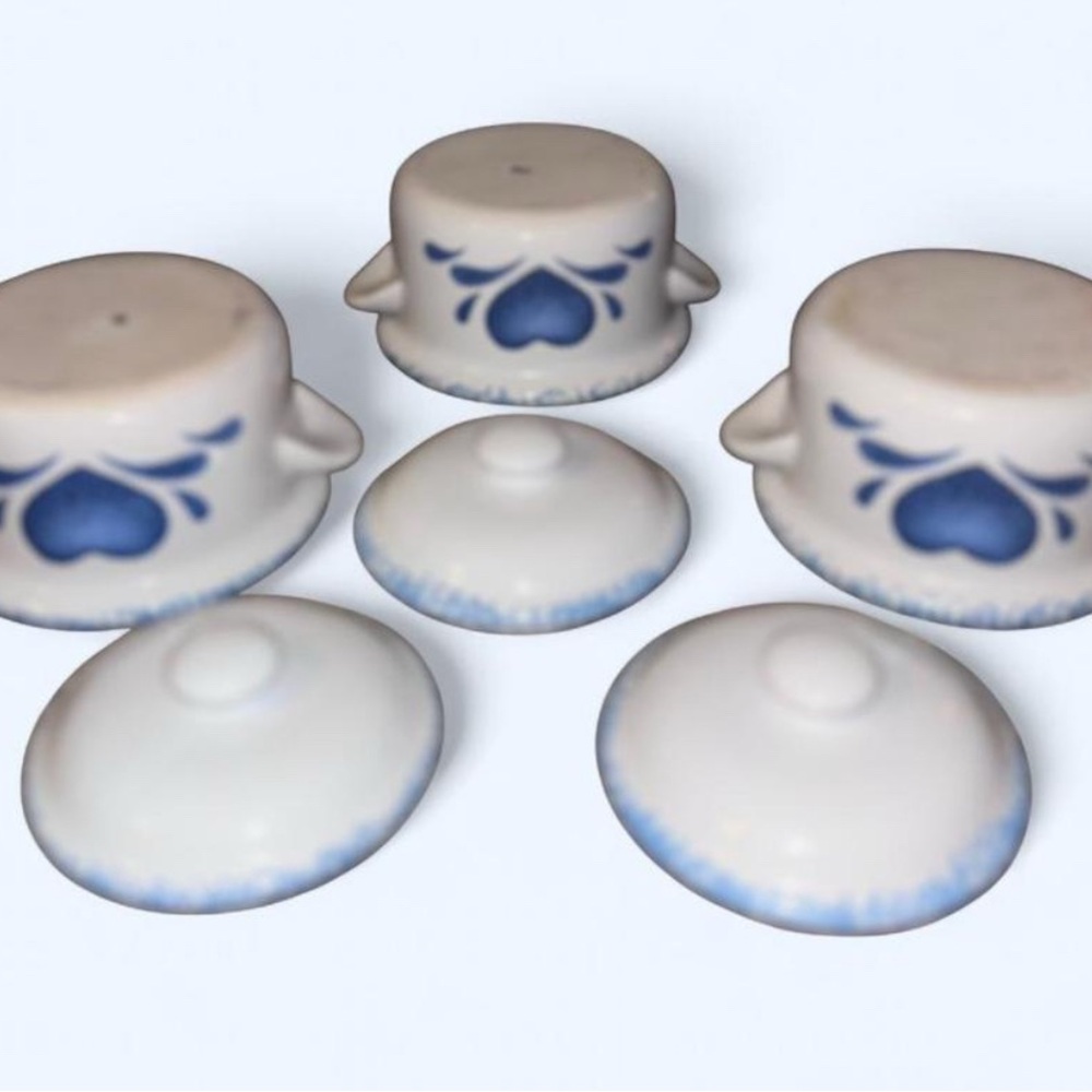 Blue Heart Pattern Mini Ceramic Pots - Picture 6 of 6
